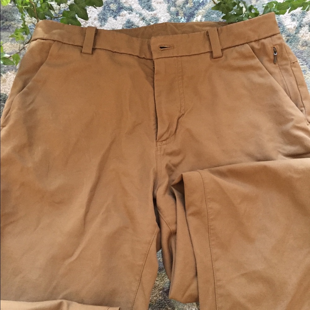 Men’s Carmel color lululemon pants.